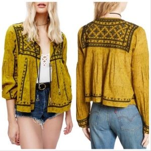 FREE PEOPLE Twilight Embellished Cotton Jacket